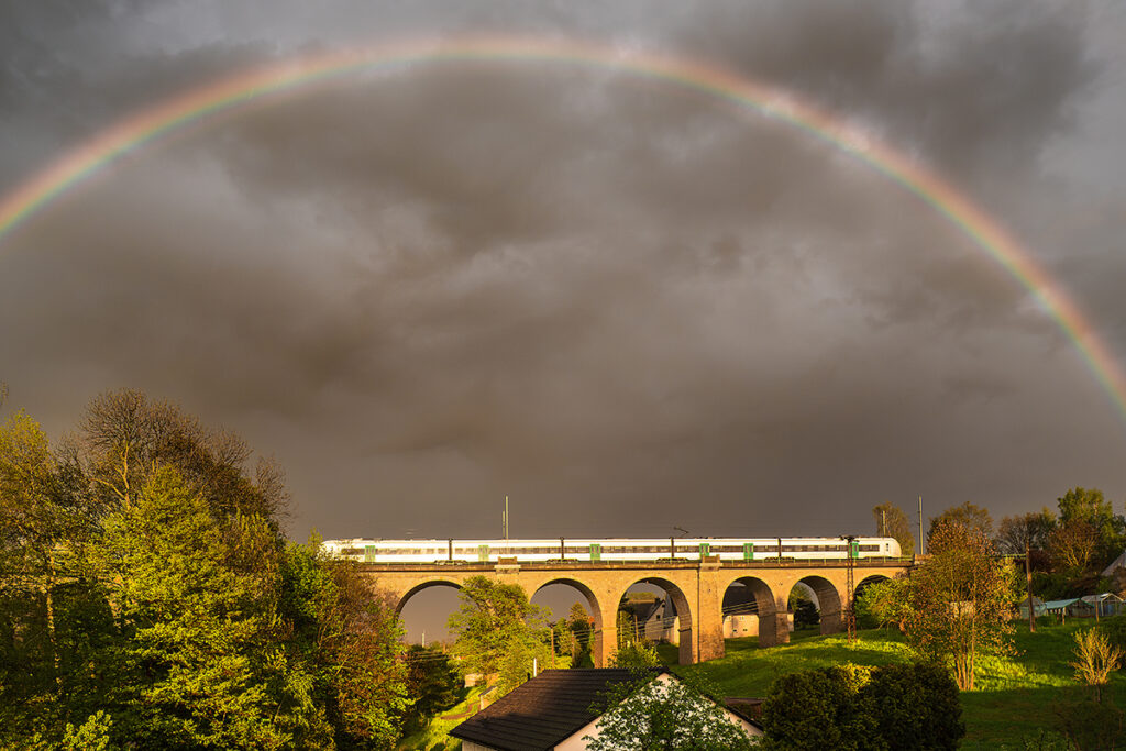 Viadukt Colmnitz mit Regenbogen